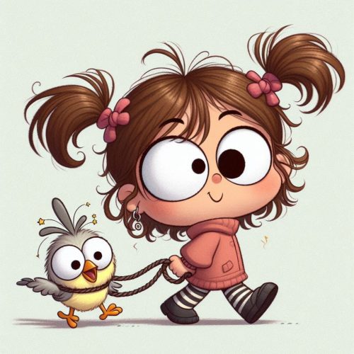 Paseando con un pájaro loco